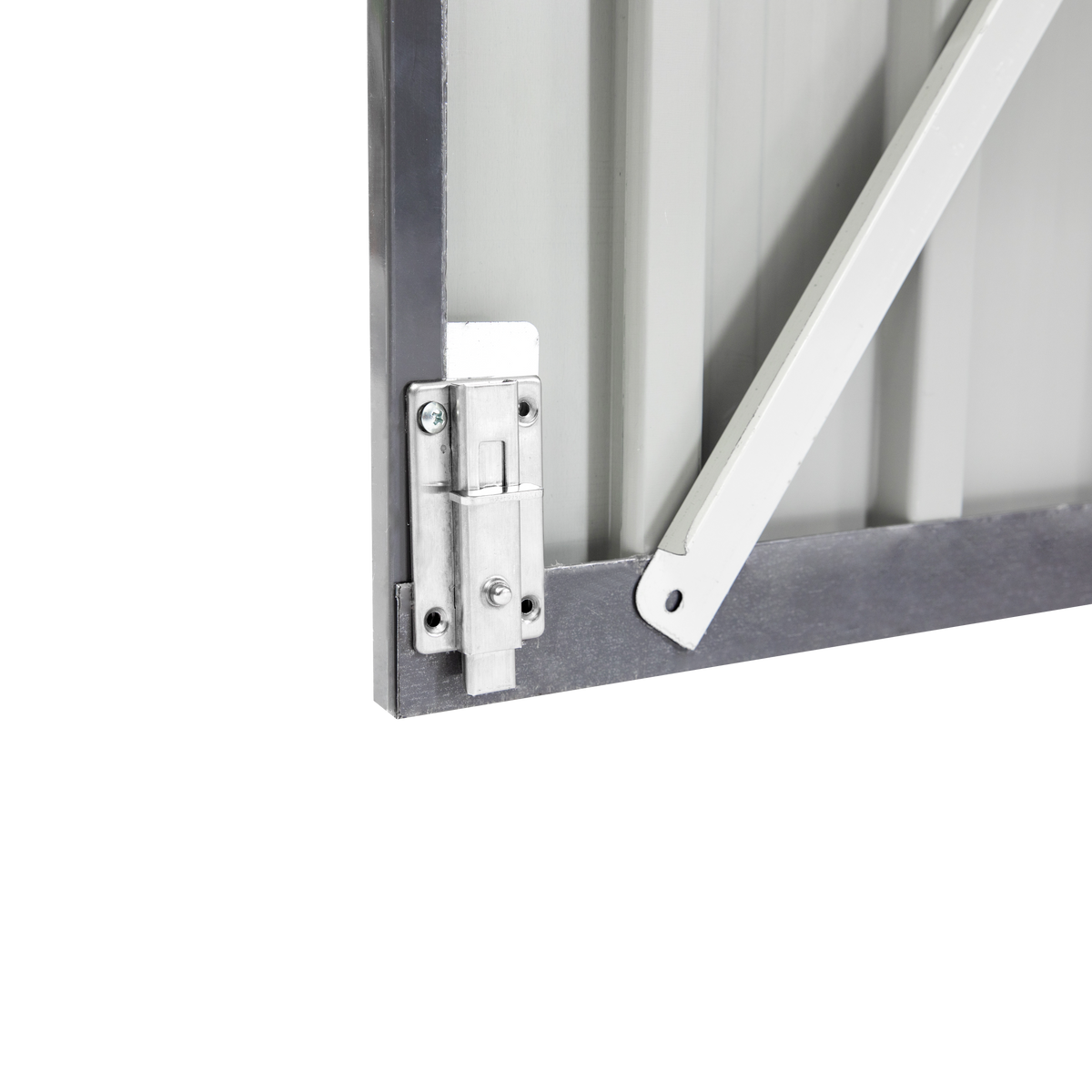 XWT014 Metal Garden Storage Shed – Gray/White
