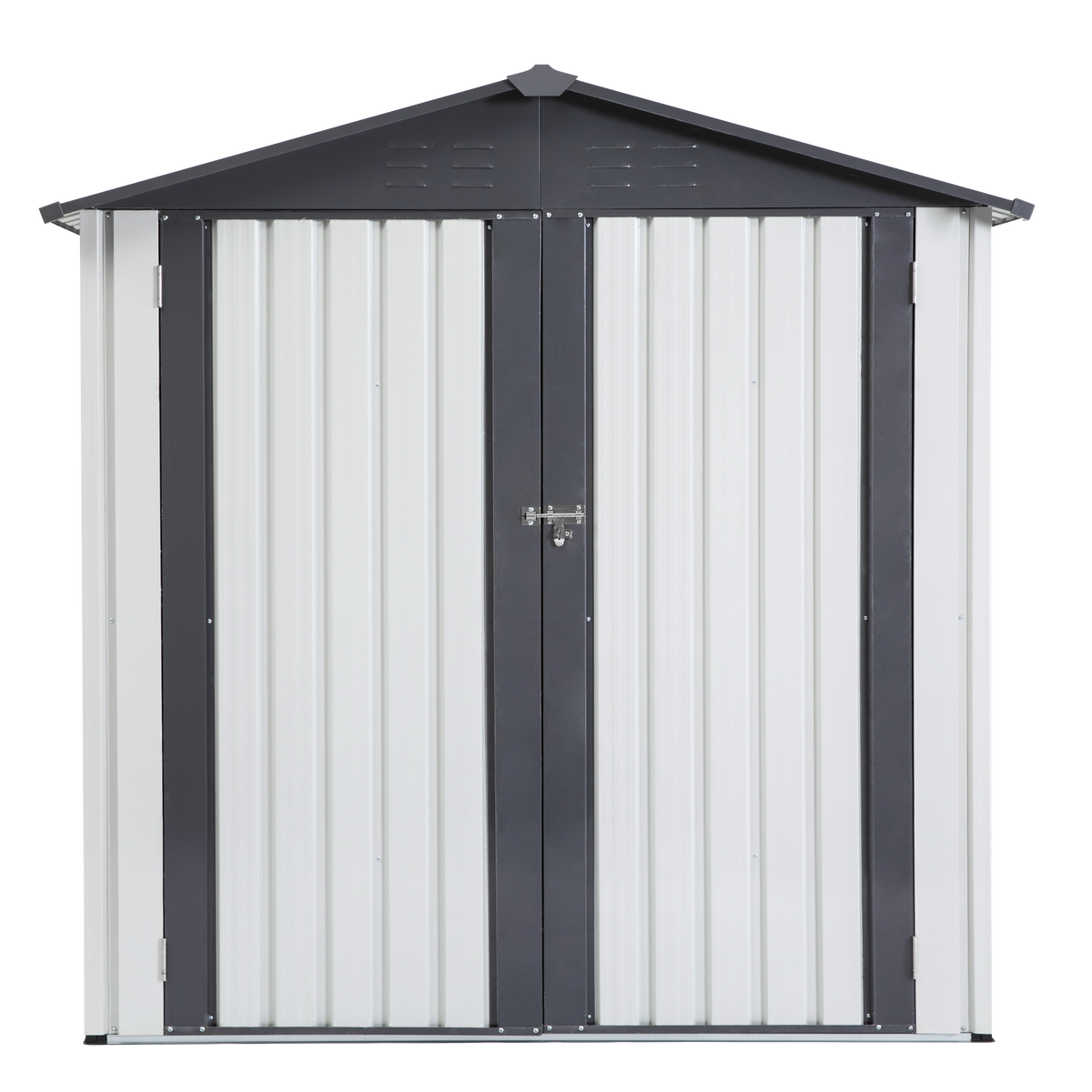 XWT014 Metal Garden Storage Shed – Gray/White